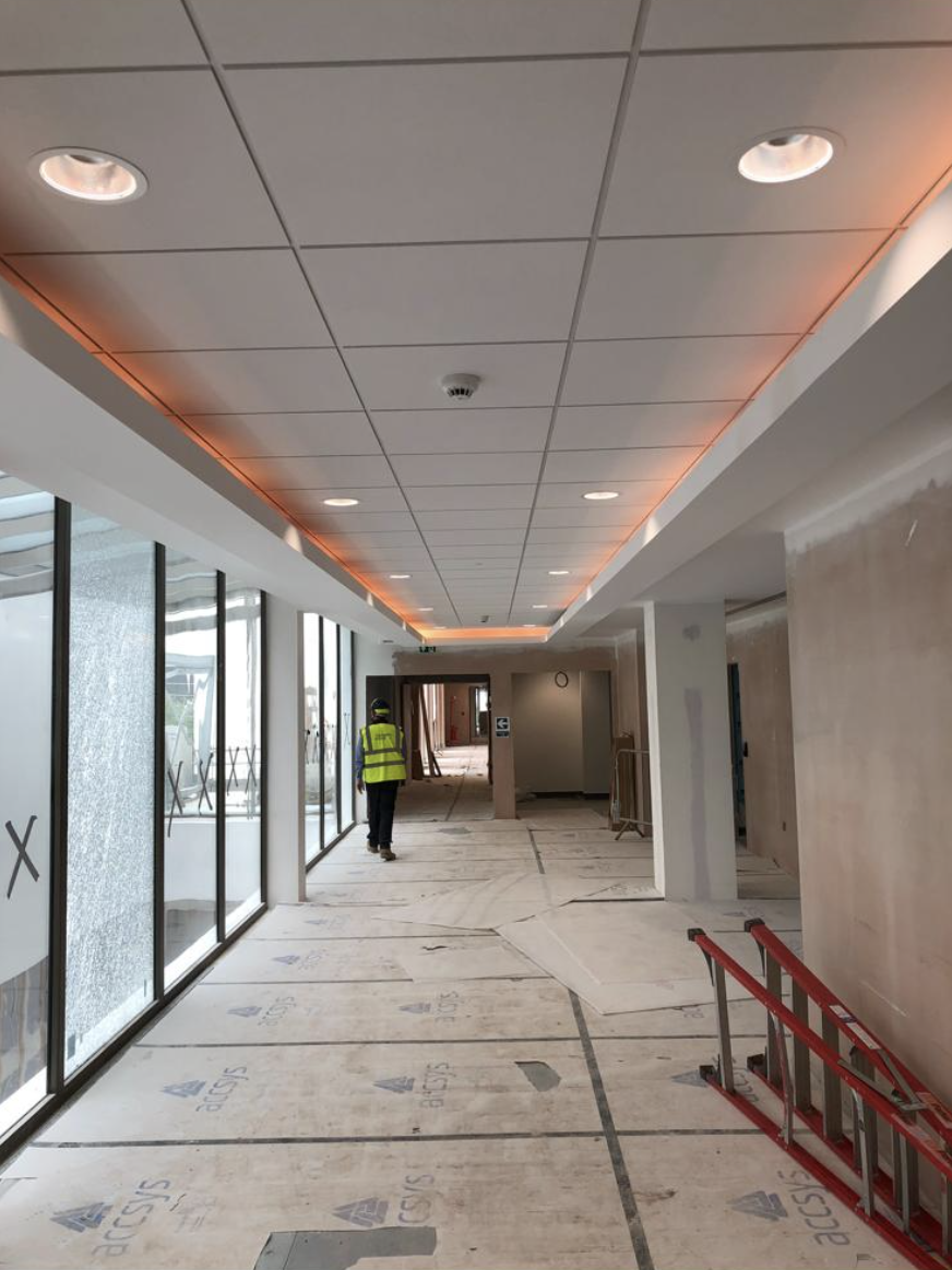 Commercial framing and first fix work by Yorkshire Ceilings Ltd