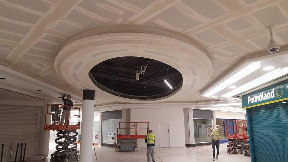 Completed retail ceiling project by Yorkshire Ceilings Ltd