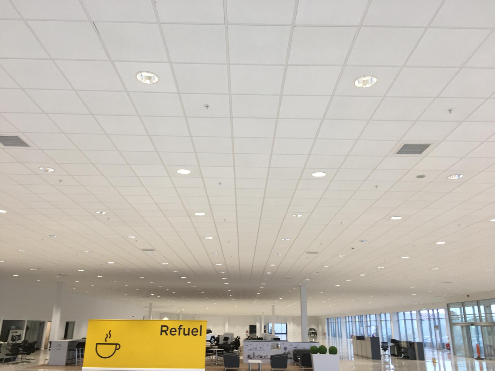 Suspended ceiling grid installation by Yorkshire Ceilings Ltd